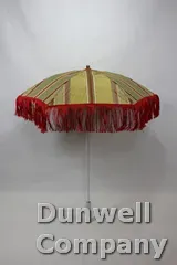 Parasol - Mitered Striped Silk in Gold-Green, Red