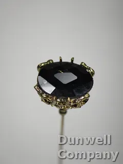 Hatpin – Faceted Oval Square Stone on a Long Shaft